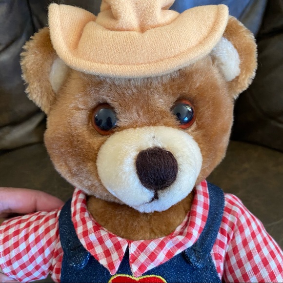 Vintage Del Monte Country Yumkins Brawny Bear Advertising Plush Collectible 10" - Picture 3 of 9